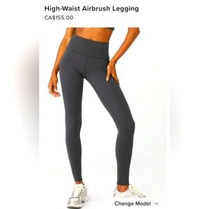 Alo Yoga high-waist Airbrush legging in Anthracite (charcoal grey), XS